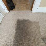 A deep cleaning shows a muddy floor next to a clean one