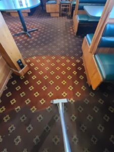 Deep carpet cleaning in restaurant